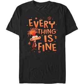 Men's Inside Out 2 Anxiety Everything Is Fine T-Shirt - Black - Small