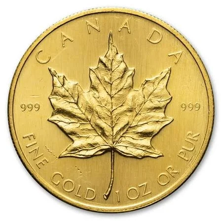 1 oz Canadian Gold Maple Leaf Coin BU - Abrasions, Women's, Size: One size