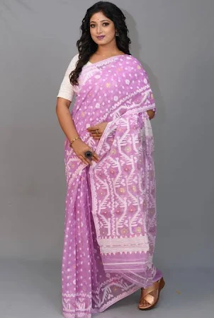 Jamdani Saree in Bengal Traditional Soft Cotton Muslin