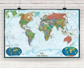 National Geographic World Decorator Wall Map | 36" x 23.5" | Laminated Print | National Geographic | World Maps Online