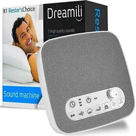 White Noise Sound Machine Sleep Therapy Plays 7 Soothing sounds+ Timers, Gray