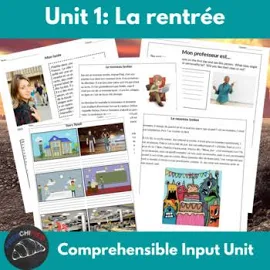 French Comprehensible Input unit 1 for level 2 | La rentrée