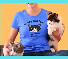 Krazy Kat Lady for Kamala 2024 unisex Jersey Short Sleeve Tee