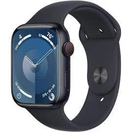 Apple Watch Series 9 - 45mm - GPS + Cellular - Midnight Aluminum Case - Midnight Sport Band - S/M