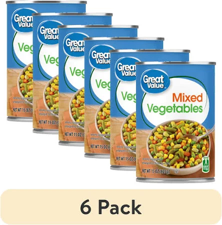 (4 Pack) Great Value Mixed Vegetables, 15 oz