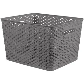 Brightroom Y-Weave Decorative Storage Gray Large Basket | Target