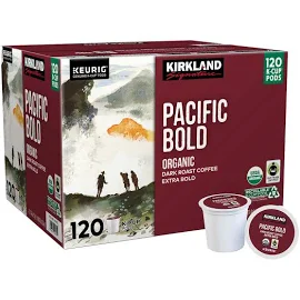 Kirkland Signature Organic Pacific Bold Dark Roast Coffee, 120 K Cup Pods