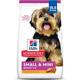 Hills Science Diet Dog Food, Premium, Chicken Meal & Rice Recipe, Small Paws, Adult 1-6 - 15.5 lb