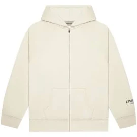 Fear of God Essentials 3D Silicon Applique Full Zip Up Hoodie Buttercream