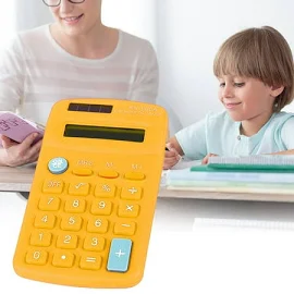 Tyuong Calculator, Basic Small Battery Operated, Large Display Four Function, Auto Powered Handheld Calculator, Size: 11.6, Yellow