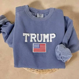 threadsandneedlesCHI Comfort Colors Trump Sweatshirt, Trump 2024 Sweatshirt, Trump Shirt, Trump Merch, Trump Girl, Pro Trump Shirt, Maga 45 47 Sweatshirt