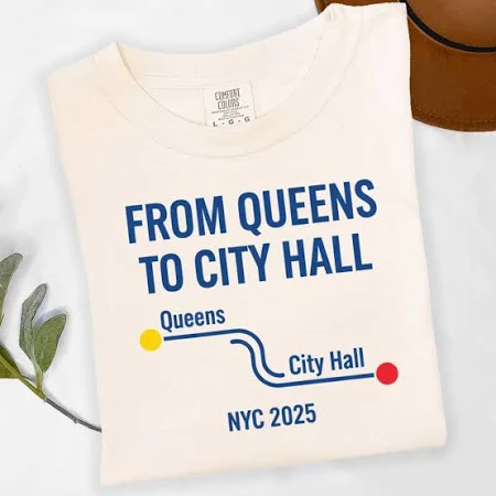 Zohran Mamdani T-Shirt, from Queens to City Hall Shirt, NYC's First Muslim Mayor, DSA