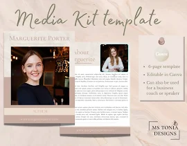 Media Kit Canva Template | Author or Coach Media Kit Template | Press Kit Customizable with Canva