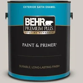 1 gal. Home Decorators Collection #HDC-NT-20 Cotton Grey Satin Enamel Exterior Paint & Primer