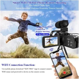 Video Camera 4k Camcorder Wifi 48mp Vlogging Camera For Youtube With