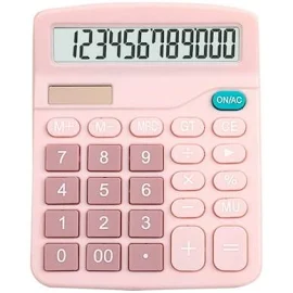 12 Bit Solar 837 Calculator Large Screen Power Supply Student Color Office Desktop Computer Multi Color, Size: One size, Pink