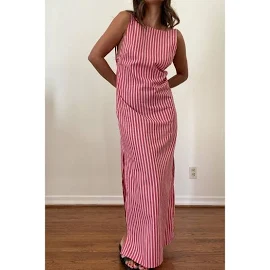 Skies for Miles Dorothy Striped Maxi Cotton Dress M