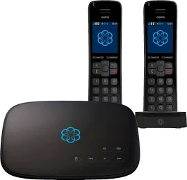 Ooma - Telo Air Free Home Phone Service with 2 HD3 Handsets - BLACK.