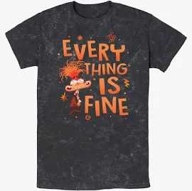 BoxLunch Disney Pixar Inside Out 2 This Is Fine Mineral Wash T-Shirt