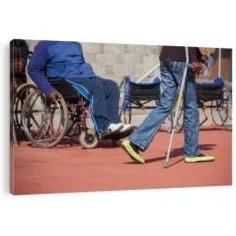 Canvas Print | Paraplegic Games, African Paralympics, Basketball Players Chasing The Ball In Wheelchairs Wall Art