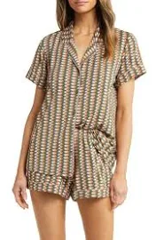 Nordstrom Moonlight Eco Short Pajamas in Green Cilantro Dome Lines at Nordstrom, Size Small