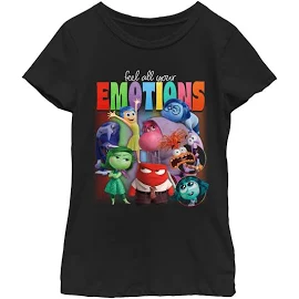 Girl's Inside Out 2 Feel All Your Emotions T-Shirt - Black - Small