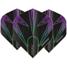 Winmau Prism Alpha Standard Dart Flight - Black, Green & Purple