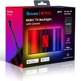 Govee RGBIC LED TV Backlights with Camera 12.5ft Co-Branded with Netflix for 55-65 inch TVs PC, Size: 12.5ft for 55-65 inch Tv/pc