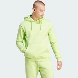 Adidas Men's Originals Trefoil Essentials Pullover Hoodie in Green/Pulse Lime Size 2XL | Cotton/Polyester/Fleece