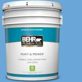 Behr Premium Plus 5 gal. #560B-5 Ocean Tropic Satin Enamel Low Odor Interior Paint and Primer in One