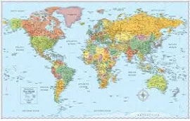 Rand McNally Signature World Wall Map - Dry Erase Laminated Rolled