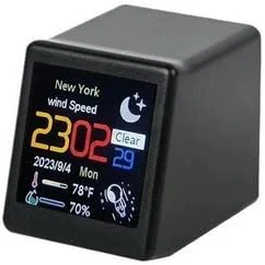 Mini Weather Clock,Digital Weather Forecast Station Clock,For Gaming Desktop Decoration,DIY GIF Animations Album Function ,Provide Better Experience, 