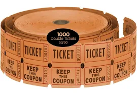 Henry Dots Raffle Ticket: Double Roll of 1000 Tickets (Orange)