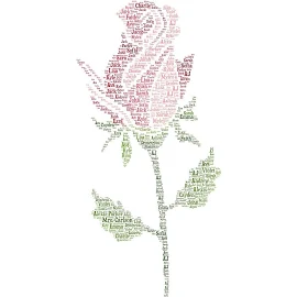 Digital Rose word cloud art wordle - makes a great teacher appreciation classroom gift - add names & school year - customize colors
