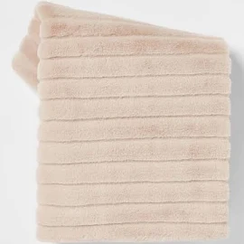 Threshold Faux Fur Neutral Textured Reversible Throw Blanket | Target