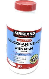 Kirkland Glucosamine HCl with MSM, Extra Strength, Tablets - 375 tablets