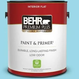 1 gal. #P480-3 Cool Water Lake Flat Low Odor Interior Paint & Primer