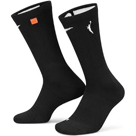 Nike Adult WNBA Black Elite Crew Sock, Men's, Small