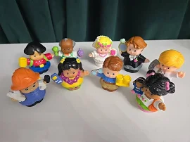 Fisher Price Little People Assorted People Figures Lot Of 9 Girl Boy