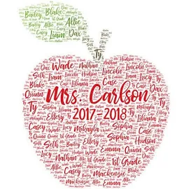 Digital Apple word cloud art wordle - makes a great teacher appreciation gift - add names of kids and school year - customize