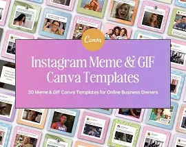 30 Instagram Meme Templates for Canva, Animated GIF Social Media Posts, Engagement Booster Coaching Templates, Marketing Graphics