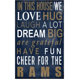 NFL Los Angeles Rams Fan Creations in This House Sign