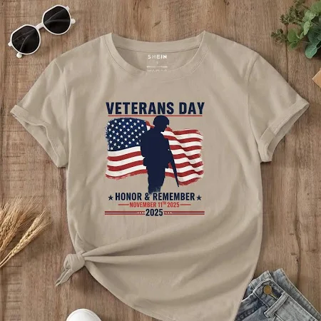 Veterans Day 2025 PNG | Honor & Remember November 11th Digital Download | Patriotic Military Tribute Sublimation Design