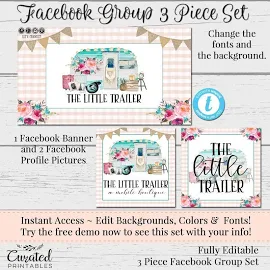 DIY Camper Facebook Group Set, Customizable Facebook, DIY Fall Facebook, Editable Facebook Set, Facebook, Editable Facebook, Little Trailer