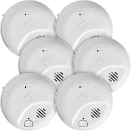 Brk 10-Year Battery 6-Pack Hardwired Combination Smoke and Carbon Monoxide Detector