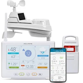 Acurite Iris Wireless Weather Station with HD Direct-to-Wi-Fi Display, Lightning Sensor, Indoor/Outdoor Temperature and Humidity, Wind Speed