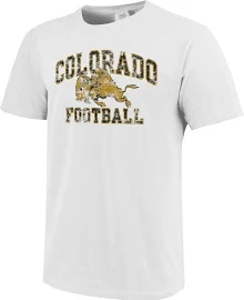 Image One Men's White Colorado Buffaloes Football Arch Over Mascot Comfort Colors T-Shirt Size: Small