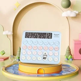 Cute Desktop Calculator Large, Big Buttons Basic Standard Calculators with 12-Digit LCD Display for Office, Teachers, and Students Back to School, 