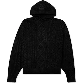 Fear of God Essentials Cable Knit Hoodie Black