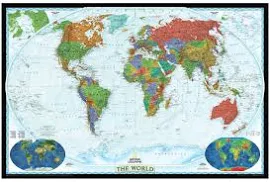 National Geographic World Wall Map - Decorator - Laminated (Enlarged: 73 x 48 in) (National Geographic Reference Map)